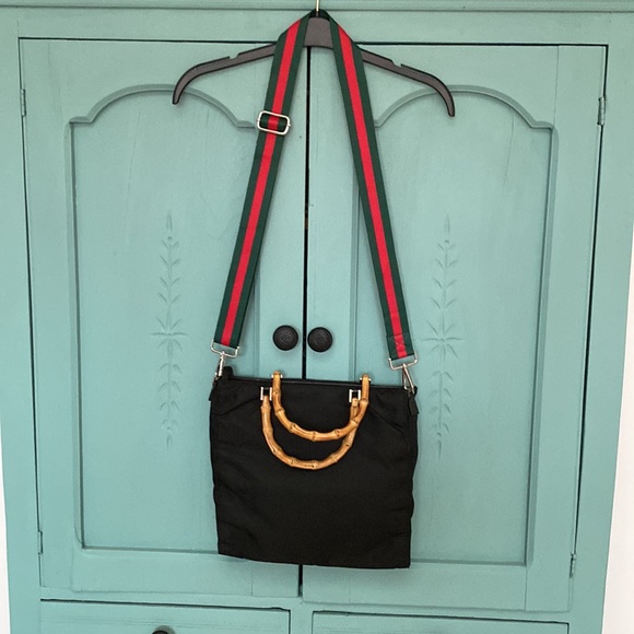 Gucci Bags Gucci Bamboo Twohandle Tote Bag Inblack
